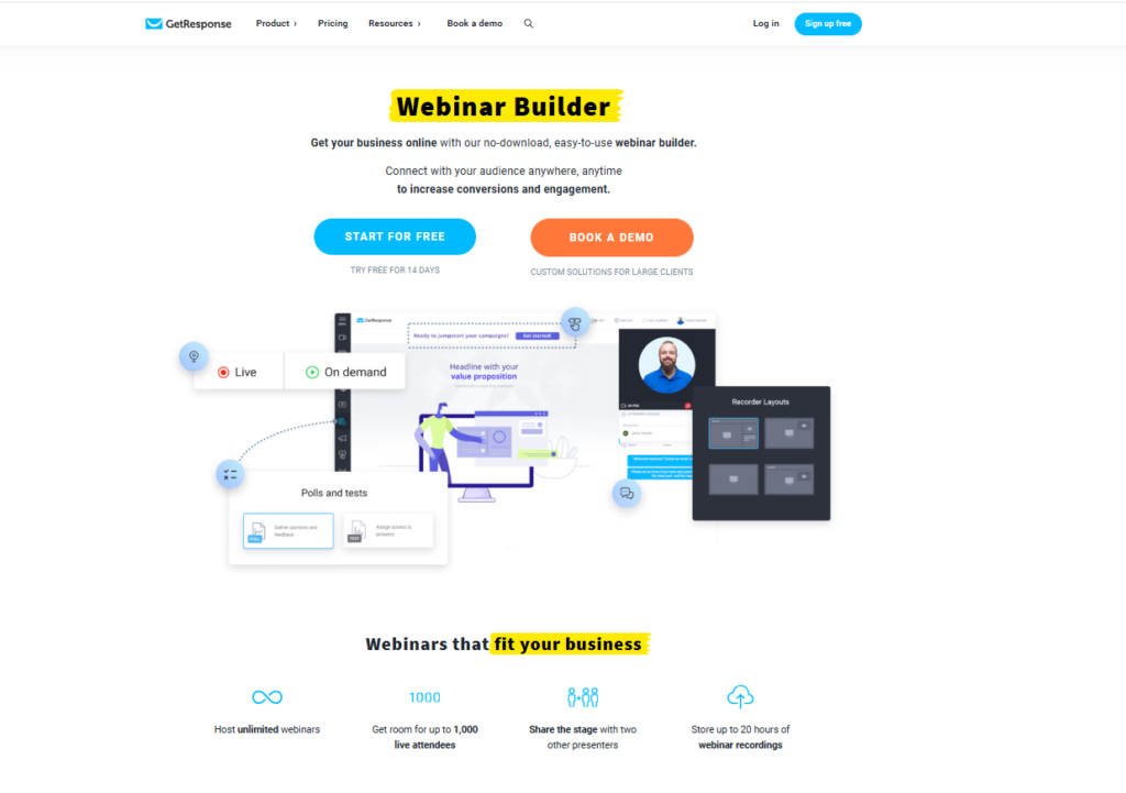 MailerLite vs GetResponse: GetResponse Webinars