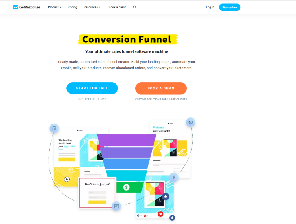 MailerLite vs GetResponse: GetResponse Conversion Funnels