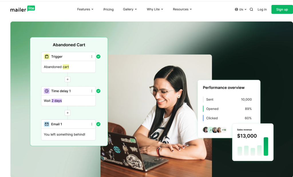 MailerLite vs GetResponse: MailerLite  automation builder